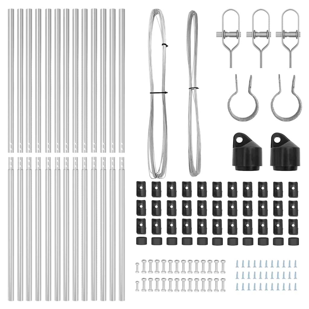 Palo della recinzione 13 pcs Argento Acciaio | homemem39