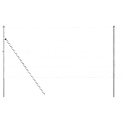 Palo della recinzione 7 pcs Argento Acciaio | homemem39