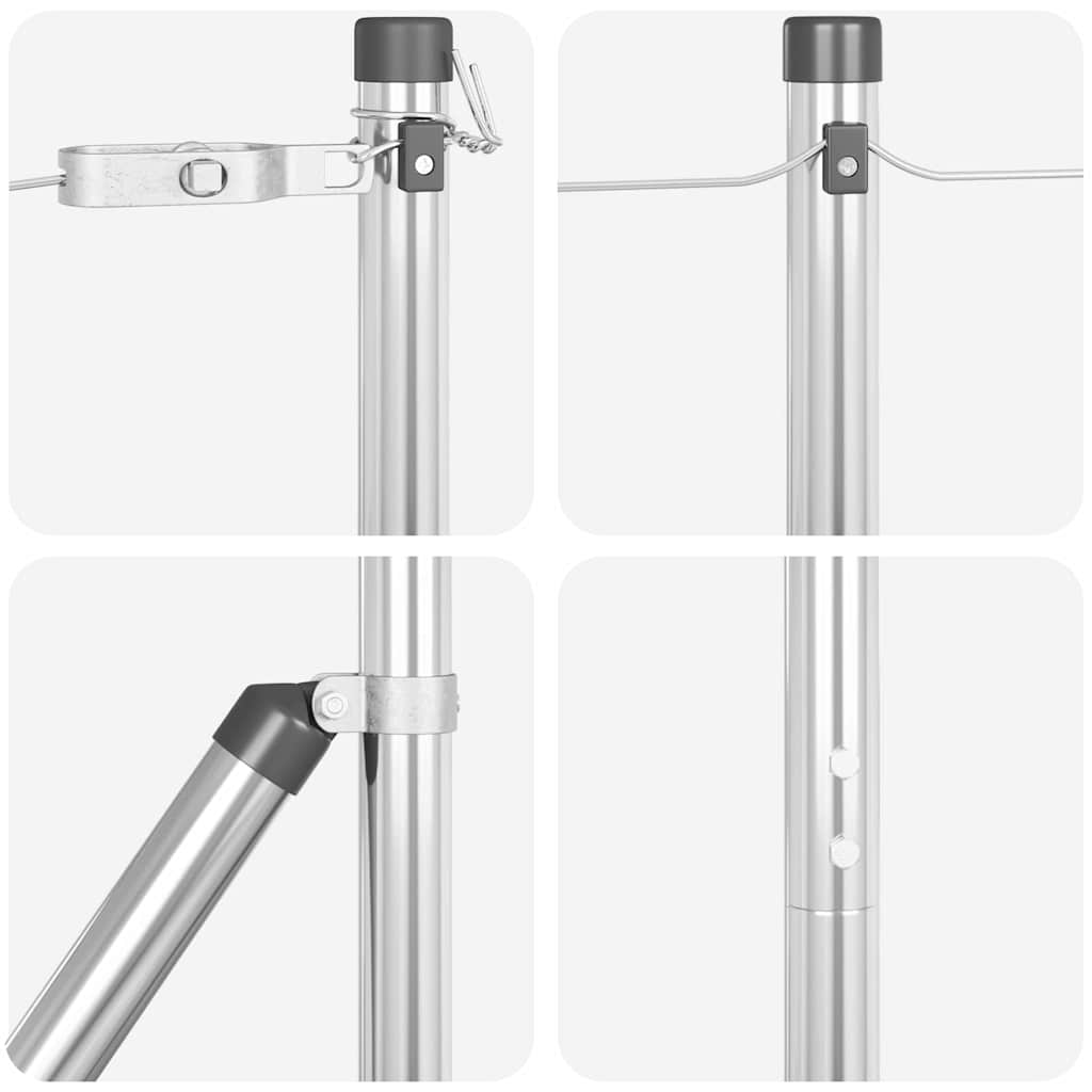 Palo della recinzione 13 pcs Argento Acciaio | homemem39
