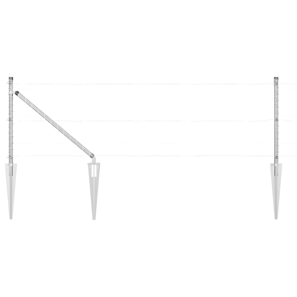 Palo della recinzione 13 pcs Argento Acciaio