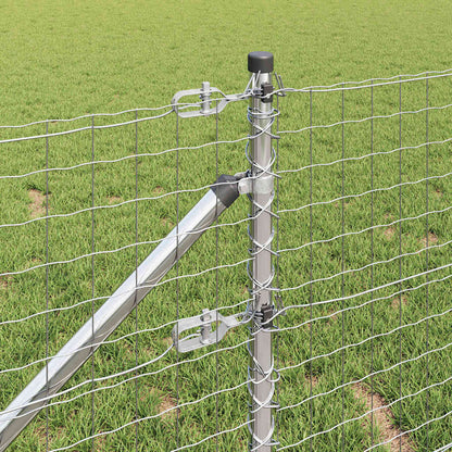 Palo della recinzione 7 pcs Argento Acciaio