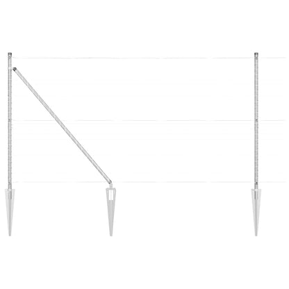 Palo della recinzione 13 pcs Argento Acciaio