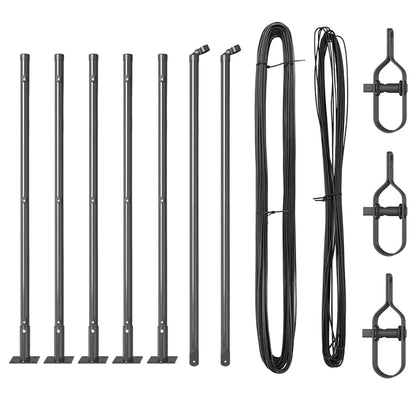 Palo per recinzione con base in cemento 7 pz Grigio | homemem39