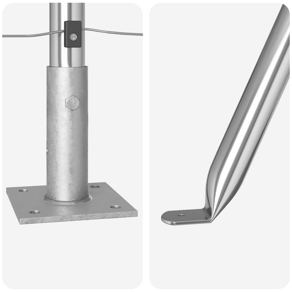Palo per recinzione con base in cemento 7 pz Argento | homemem39