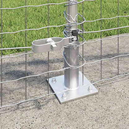 Palo per recinzione con base in cemento 7 pz Argento | homemem39
