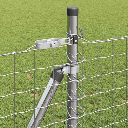 Palo per recinzione con base in cemento 7 pz Argento | homemem39