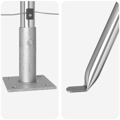 Palo per recinzione con base in cemento 13 pz Argento | homemem39