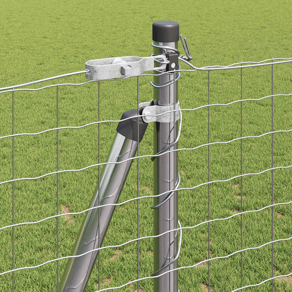 Palo per recinzione con base in cemento 7 pz Argento | homemem39