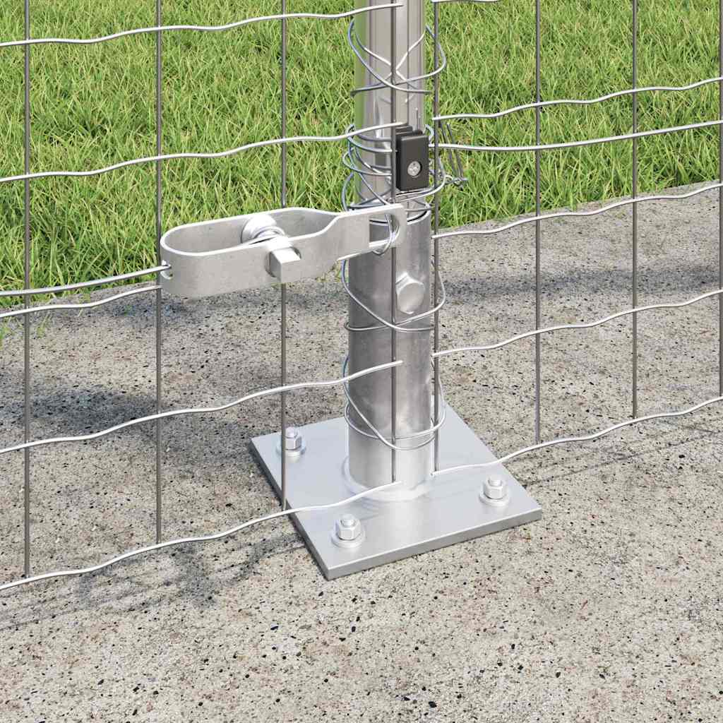 Palo per recinzione con base in cemento 7 pz Argento | homemem39