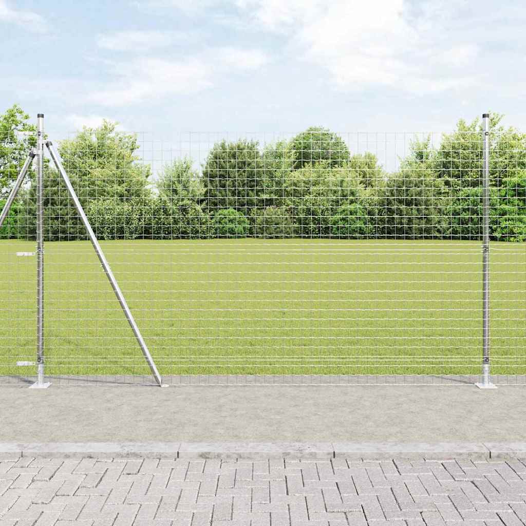 Palo per recinzione con base in cemento 7 pz Argento | homemem39
