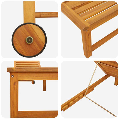 Lettino da sole 2 pcs Marrone 202 x 53 x 89 cm