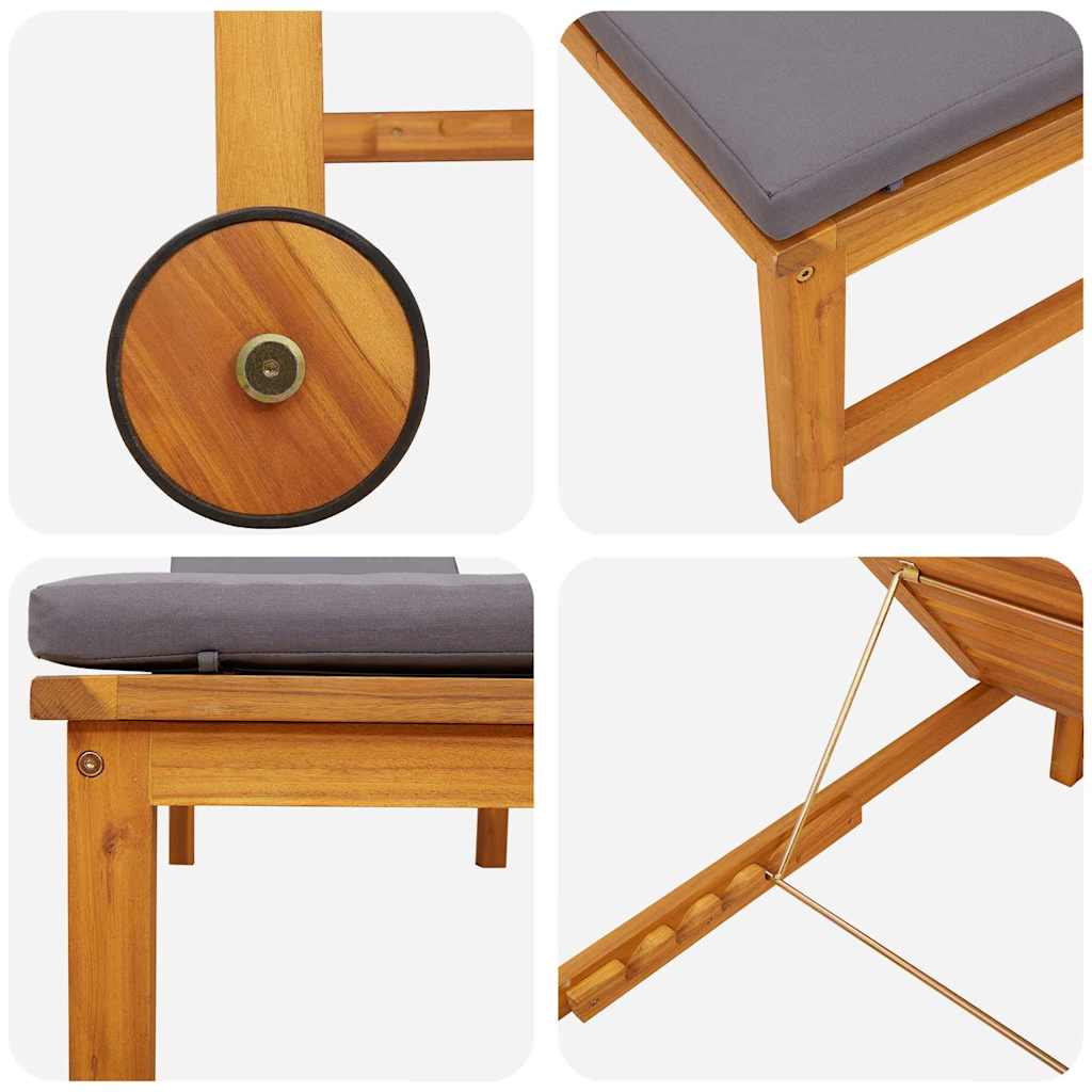 Lettino da sole 2 pcs Marrone Legno di Acacia Massello | homemem39