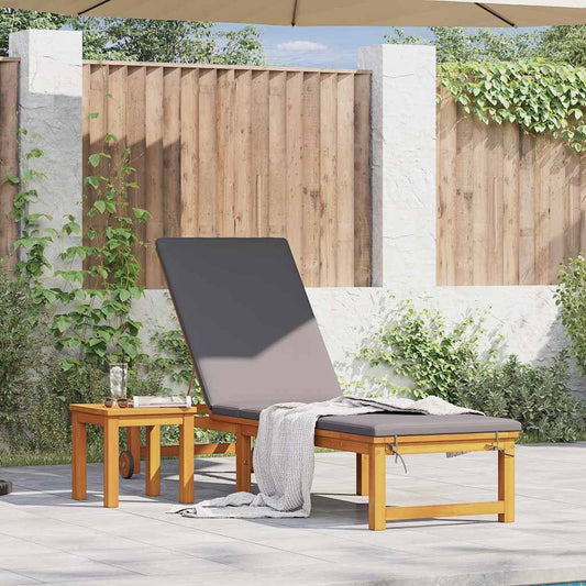 Lettino da sole 2 pcs Marrone Legno di Acacia Massello | homemem39
