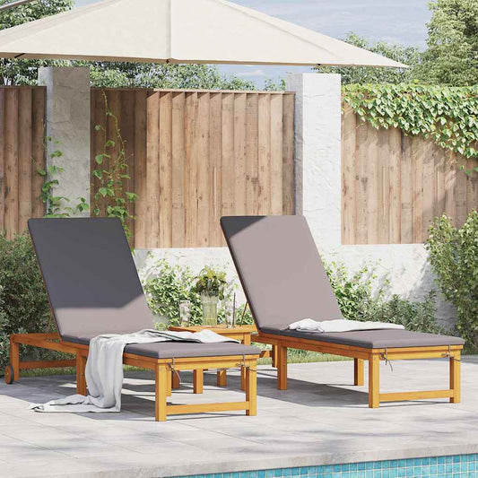 Lettino da sole 3 pcs Marrone Legno di Acacia Massello | homemem39