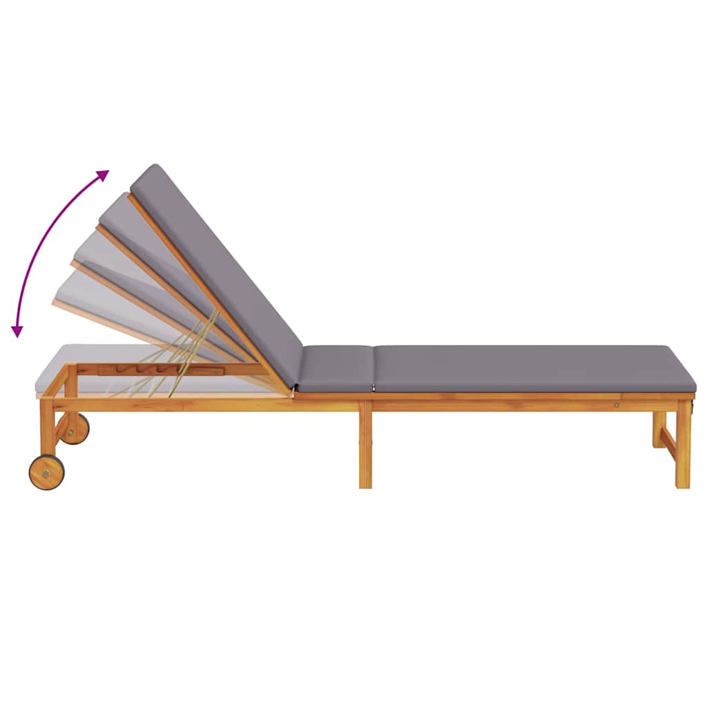 Lettino da sole 3 pcs Marrone Legno di Acacia Massello | homemem39