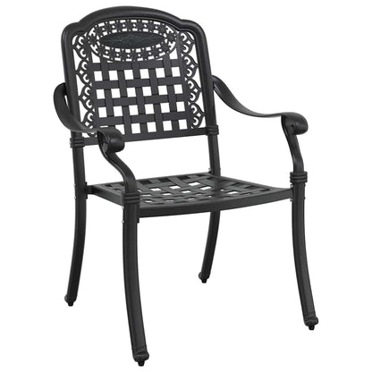 Set da Pranzo per Giardino 5 pcs Nero Alluminio