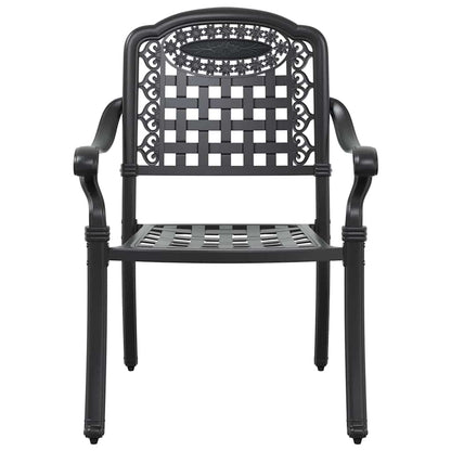 Set da Pranzo per Giardino 5 pcs Nero Alluminio