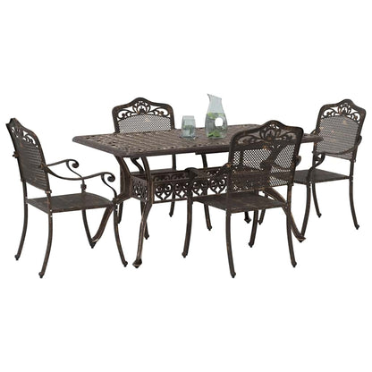 Set da Pranzo per Giardino 5 pcs Bronzo Alluminio | homemem39