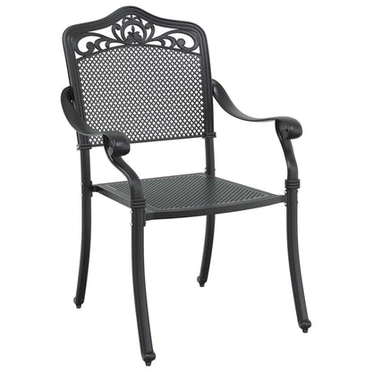 Set da Pranzo per Giardino 5 pcs Nero Alluminio | homemem39
