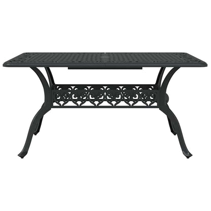 Set da Pranzo per Giardino 5 pcs Nero Alluminio | homemem39