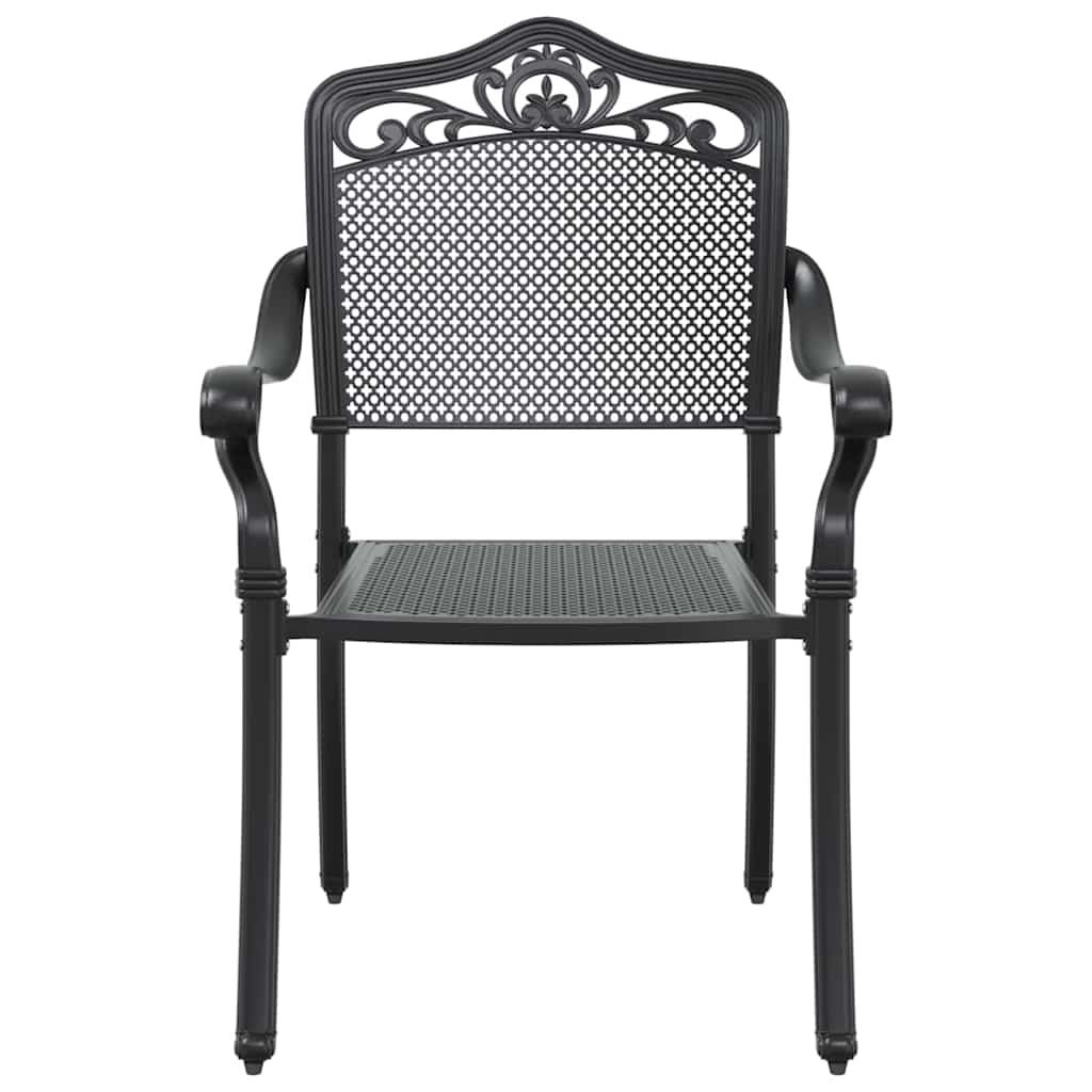 Set da Pranzo per Giardino 5 pcs Nero Alluminio | homemem39