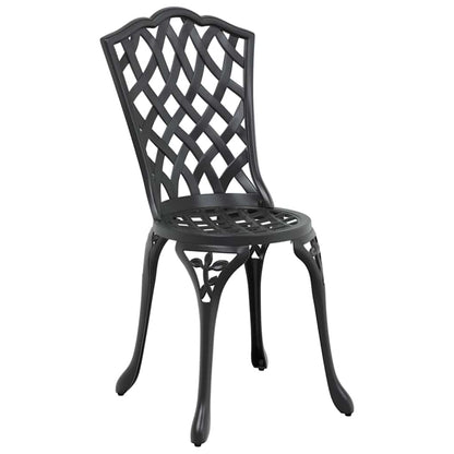 Set da Pranzo per Giardino 5 pcs Nero Alluminio | homemem39