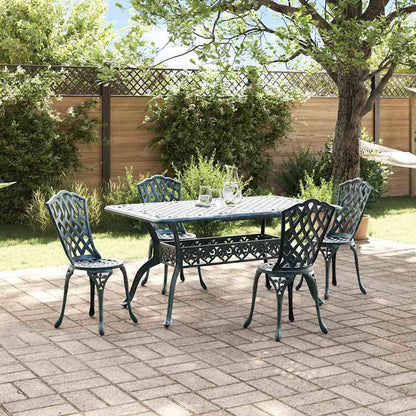 Set da Pranzo per Giardino 5 pcs Verde Alluminio | homemem39
