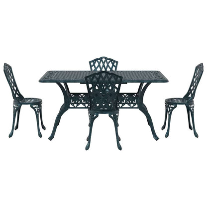 Set da Pranzo per Giardino 5 pcs Verde Alluminio | homemem39