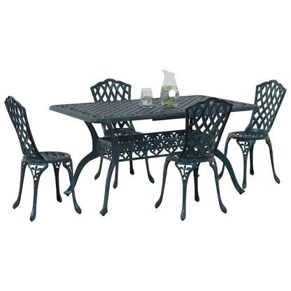 Set da Pranzo per Giardino 5 pcs Verde Alluminio | homemem39