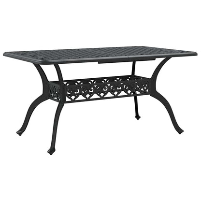 Set da Pranzo per Giardino 7 pcs Nero Alluminio | homemem39