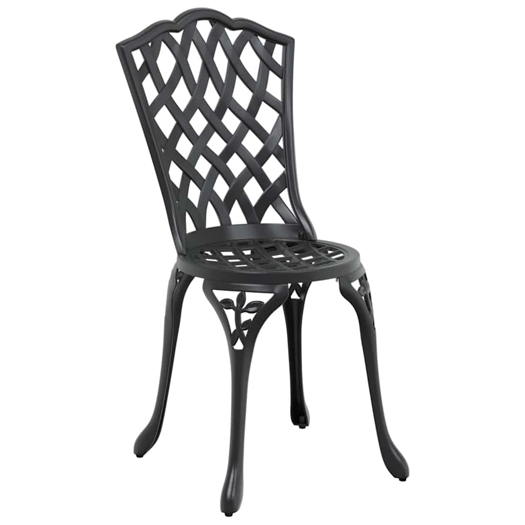 Set da Pranzo per Giardino 7 pcs Nero Alluminio | homemem39