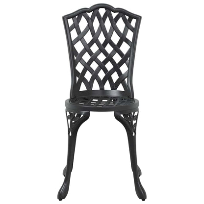 Set da Pranzo per Giardino 7 pcs Nero Alluminio | homemem39