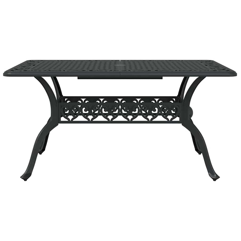 Set da Pranzo per Giardino 7 pcs Nero Alluminio | homemem39