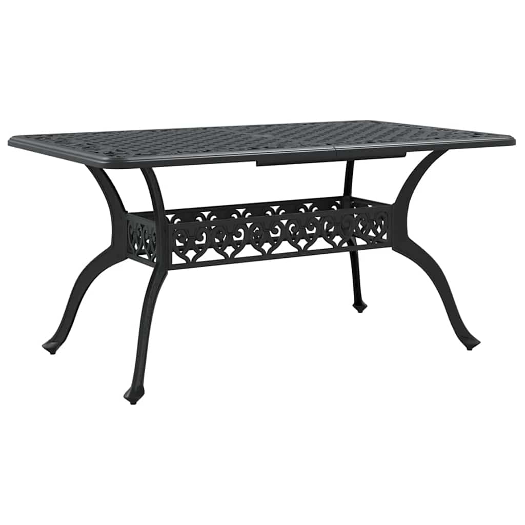 Set da Pranzo per Giardino 5 pcs Nero Alluminio | homemem39