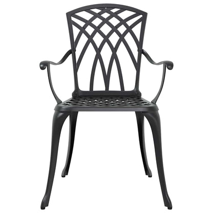 Set da Pranzo per Giardino 5 pcs Nero Alluminio | homemem39