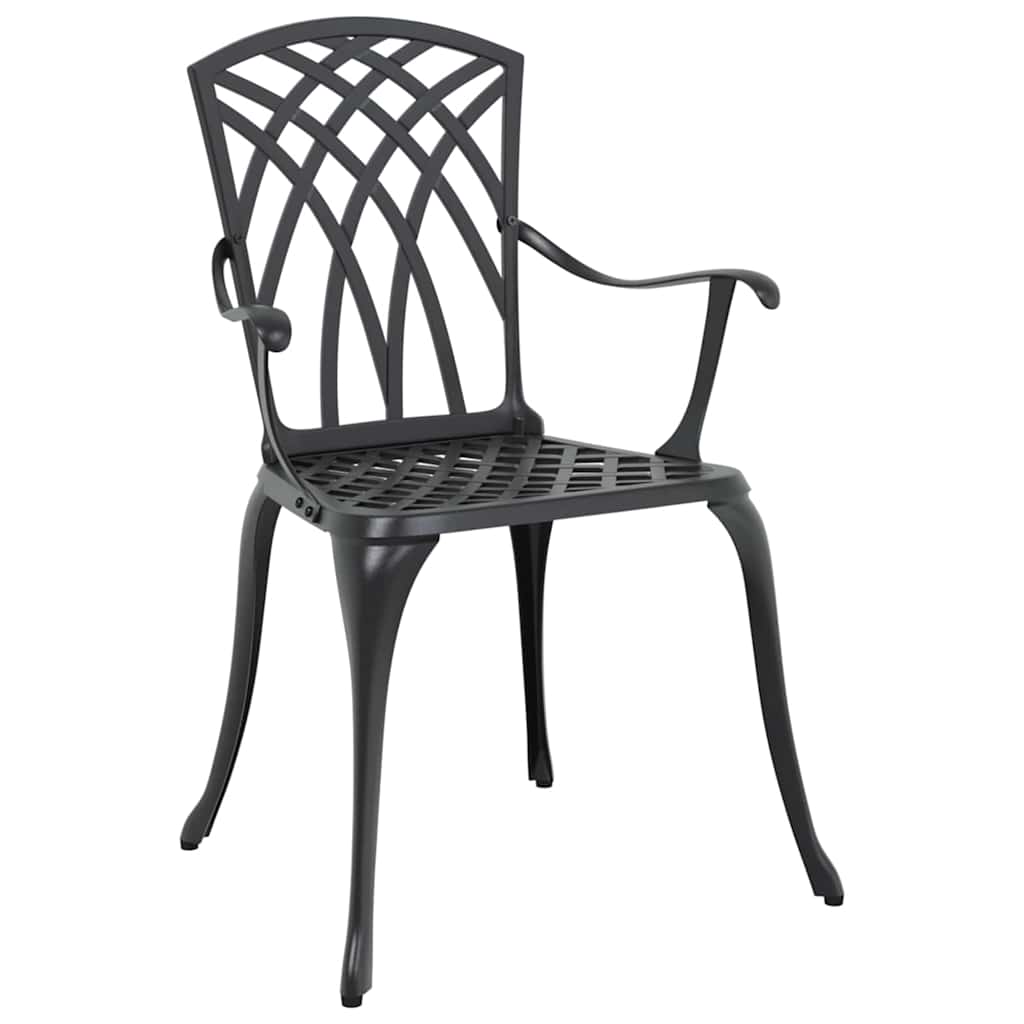Set da Pranzo per Giardino 7 pcs Nero Alluminio | homemem39