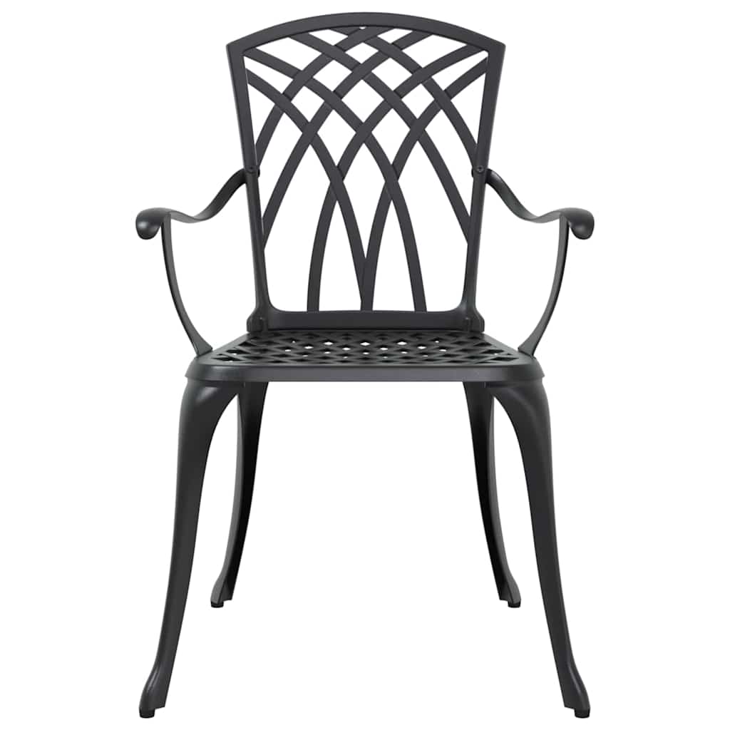 Set da Pranzo per Giardino 7 pcs Nero Alluminio | homemem39