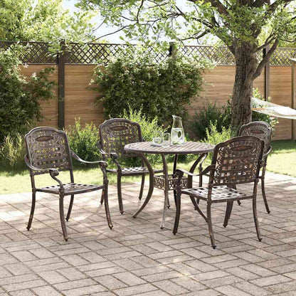 Set da Pranzo per Giardino 5 pcs Bronzo Alluminio | homemem39