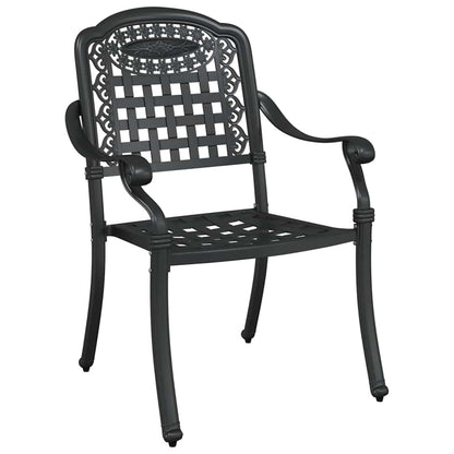 Set da Pranzo per Giardino 5 pcs Nero Alluminio | homemem39