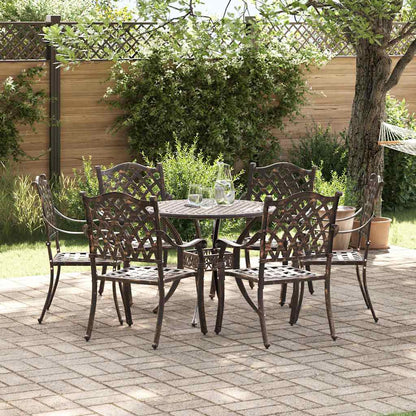 Set da Pranzo per Giardino 7 pcs Bronzo Alluminio