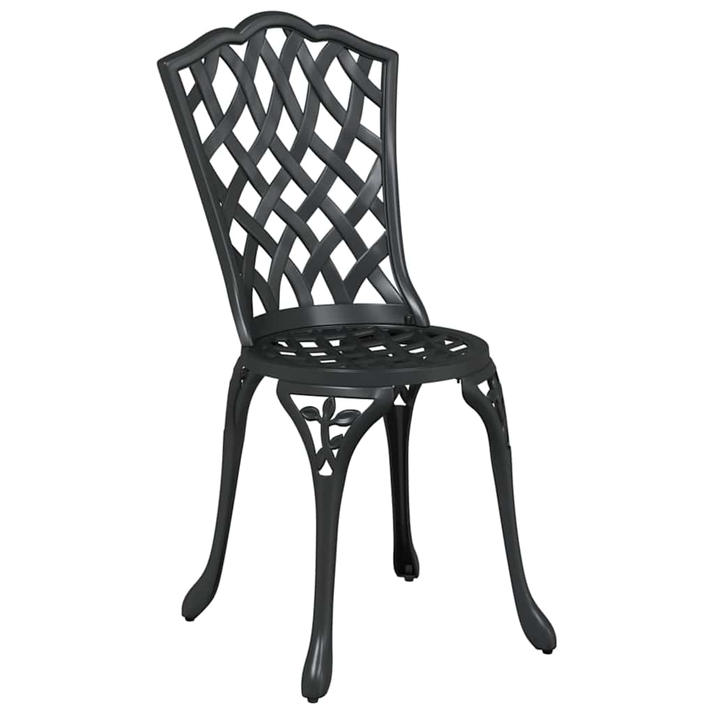 Set da Pranzo per Giardino 5 pcs Nero Alluminio