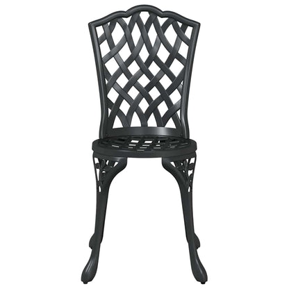 Set da Pranzo per Giardino 5 pcs Nero Alluminio | homemem39