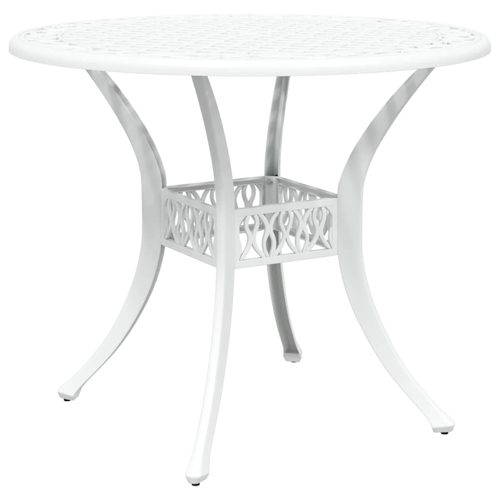Set da Pranzo per Giardino 5 pcs Bianco Alluminio | homemem39