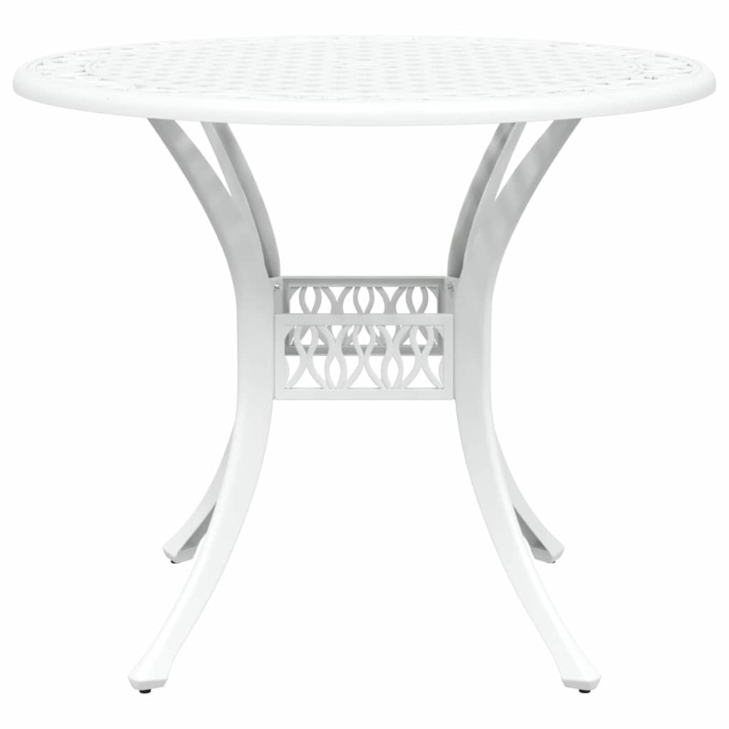 Set da Pranzo per Giardino 5 pcs Bianco Alluminio | homemem39