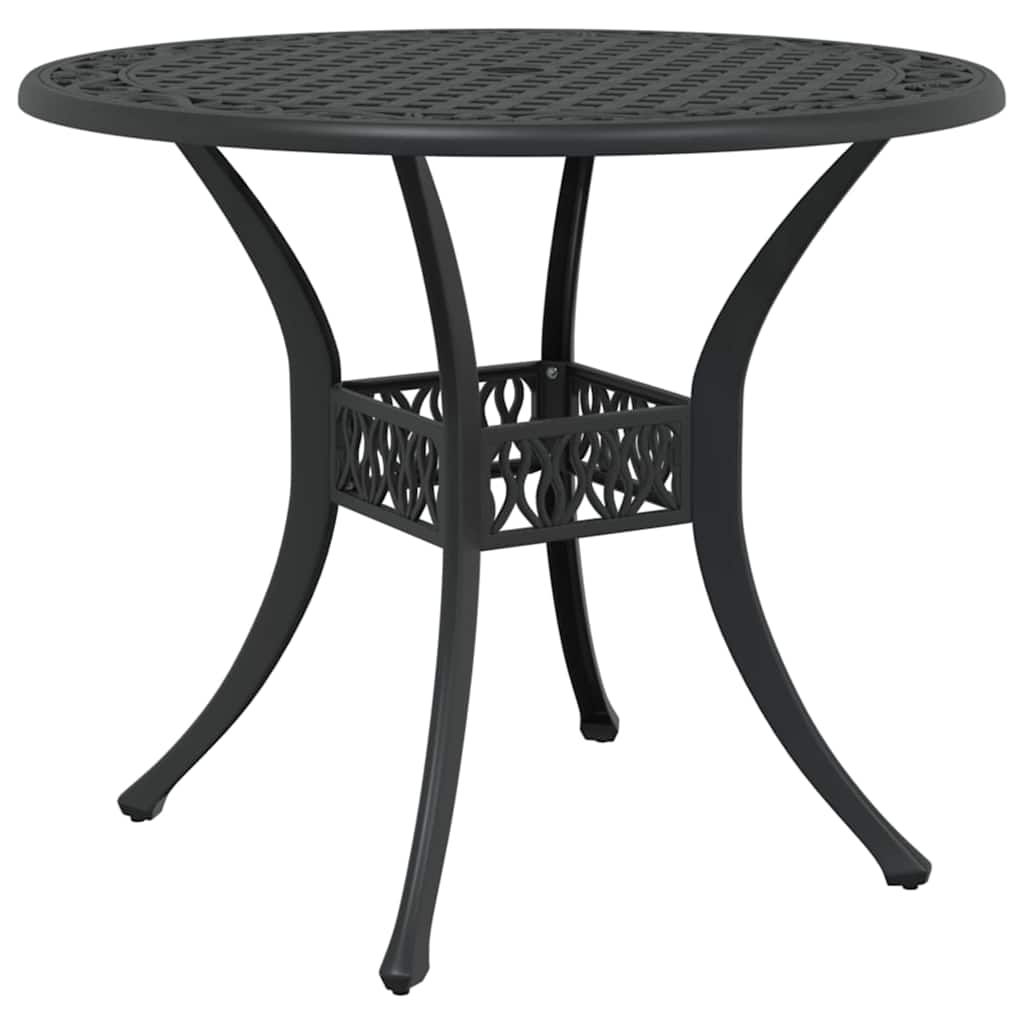 Set da Pranzo per Giardino 7 pcs Nero Alluminio | homemem39