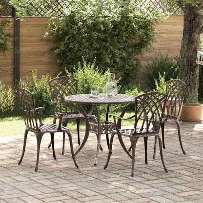 Set da Pranzo per Giardino 5 pcs Bronzo Alluminio | homemem39