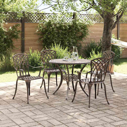 Set da Pranzo per Giardino 5 pcs Bronzo Alluminio | homemem39