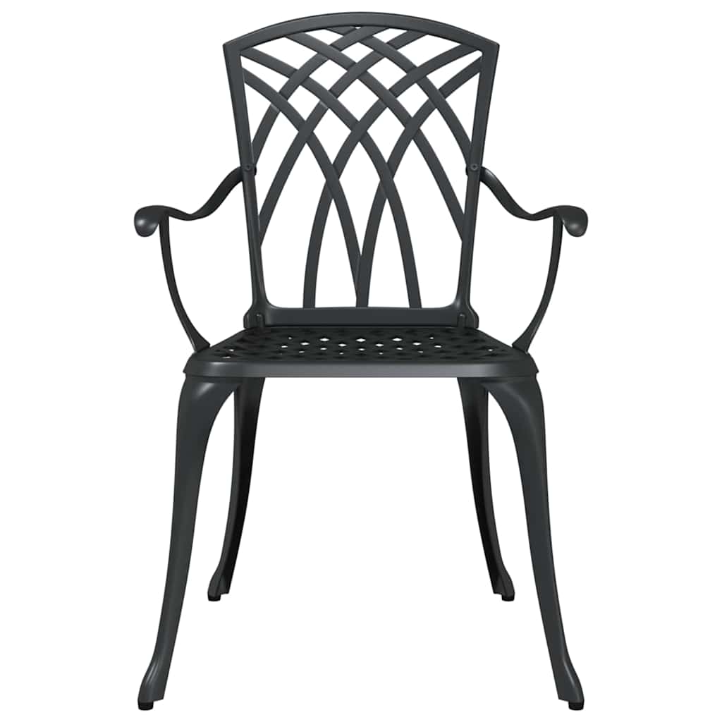Set da Pranzo per Giardino 5 pcs Nero Alluminio | homemem39