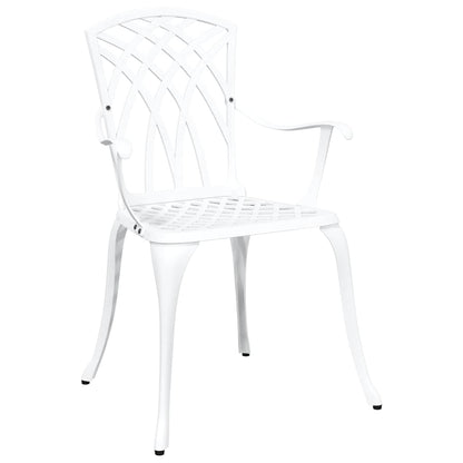 Set da Pranzo per Giardino 5 pcs Bianco Alluminio | homemem39
