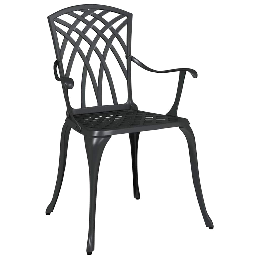 Set da Pranzo per Giardino 7 pcs Nero Alluminio | homemem39